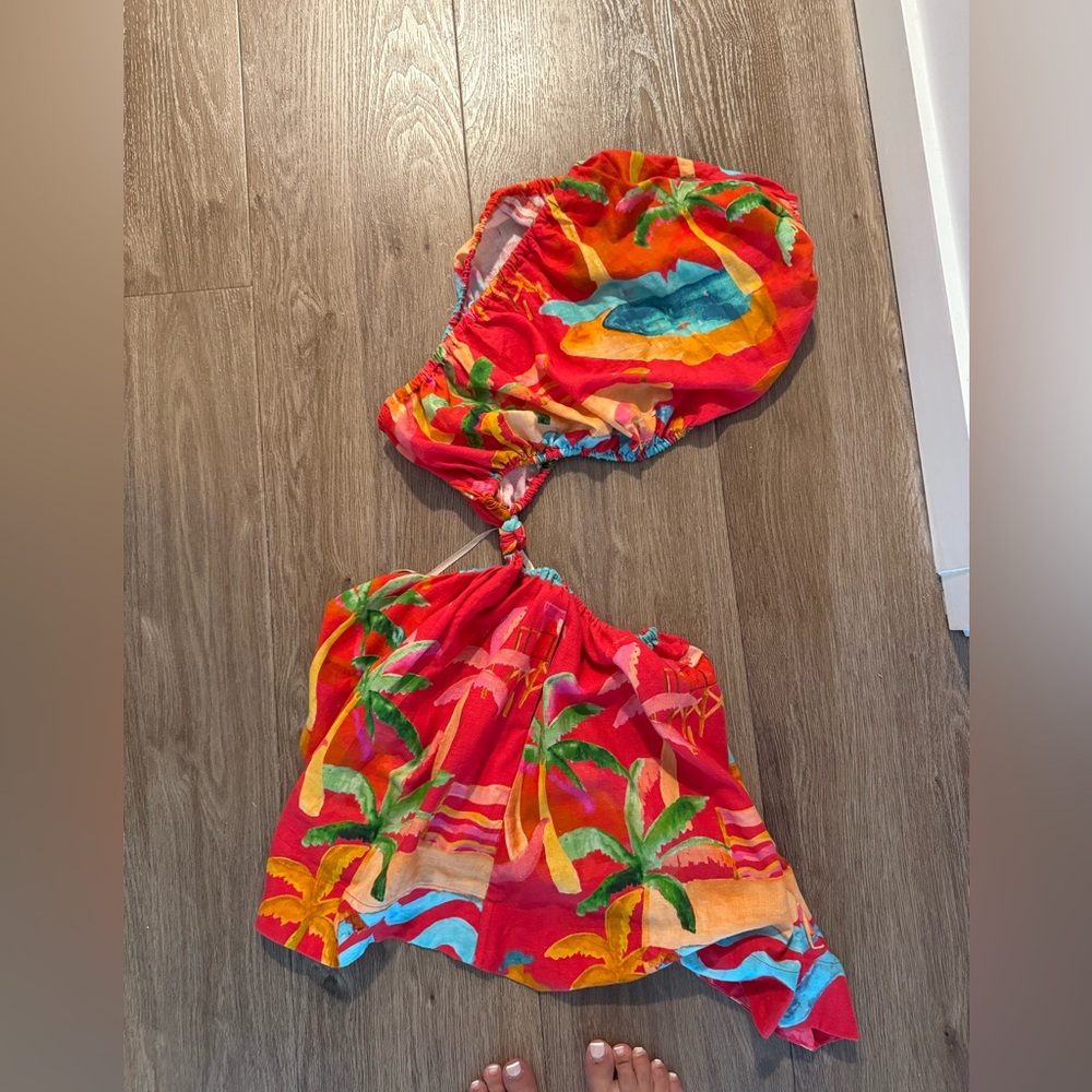 Farm Rio Printed One-Shoulder Mini Dress - Picture 2 of 2
